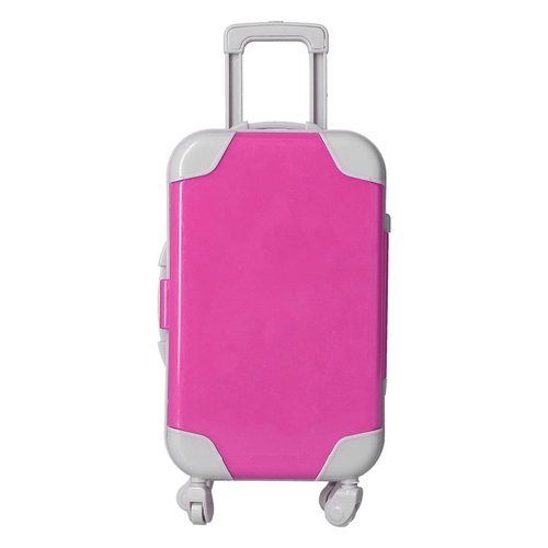 Jiawu Doll Suitcase, Simulated Vivid Doll Accessories Doll Suitcase Luggage Bright Color for 18 Inch Girl Dolls for Home for Children(PJ-459-01 Trolley case Powder)