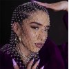 Pinwe Mesh Rhinestone Masquerade Masks Full Face Veils See Through Headscarfs Hairbands Turban Head Covers Wraps