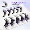 Colored Lashes Fluffy Mink Eyelashes Blue End, 20mm Dramatic Cat-Eye Lashes that Look Like Extensions Wispy Faux Mink False Eyelashes Natural Look(5W-Blue)
