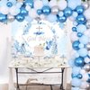 Cheereveal Baptism Party Decorations for Boys Blue, God Bless Party Decorations Blue and Silver Balloon Garland Kit with Backdrop Cross Foil Balloon for First Communion Confirmation Party Supplies