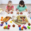 Cinrobiye 72 Pcs Thanksgiving Day Party Favors Fall School Exchange Gifts Thanksgiving Coloring Books Stacking Crayons Turkey DIY Sticker Stampers Class Reward Prizes for Autumn Harvest Party