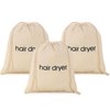 ERKXD 3 | 6 | 8 Pack Hair Dryer Bags Drawstring Bag Container Hairdryer Bag for travel bathroom (3 PCS White)