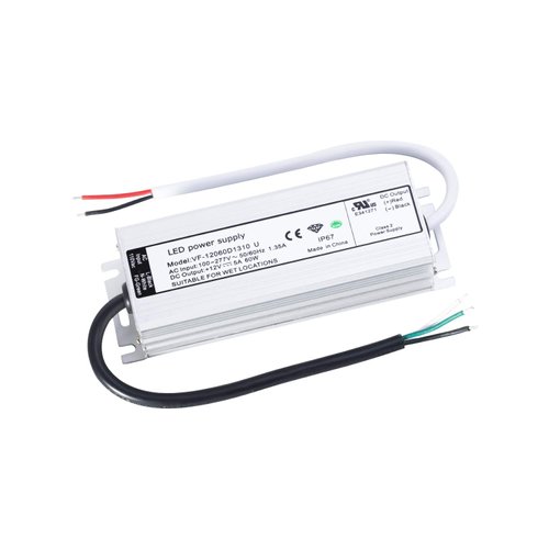LUXYARD UL Certified LED Driver 12v 60W Waterproof IP67 Class 2 LED Power Supply Transformer 100V-277V AC to 12V DC Low Voltage Output for LED Light Outside(60W-12V)