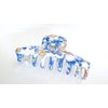 Generic White blue yellow floral hawaiian style hair claw clamp clip