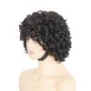 KESEN 8 Inch Short Curly Human Hair Wigs Loose Bouncy Rose Curly Wigs With Bangs Wear and Go Glueless Wigs for Black Women Brazilian Hair No Lace Front Afro Wig Natural Color