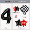 Race Car Birthday Party Balloons,40 Inch Big Mylar Foil Racetrack Number Balloon 4 Black for Boys 4th Birthday Party Decorations,Race Car Theme Party Decorations Supplies 9 Pcs Set