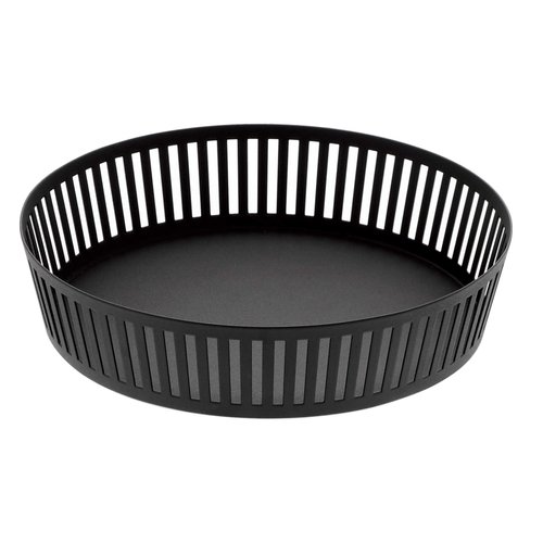 Yamazaki Home Striped Steel Fruit Basket - Kitchen Storage Produce Holder Steel Wide Black