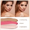 PHOERA Foundation,3 PCS Contour Stick Makeup Kit,Shades with Highlighter Stick,Blush Stick and Bronzer Contour,PHOERA Makeup Matte Natural Finish (104+Light-Medium Contour/Buff Beige+#02,#10,#12)