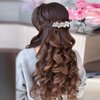 White Wedding Pearl Hair Comb Bridal Headpiece Bridesmaid Princess Hairpin Hair Clip Suitable for Women's Hair Accessories HP641 (Sliver)