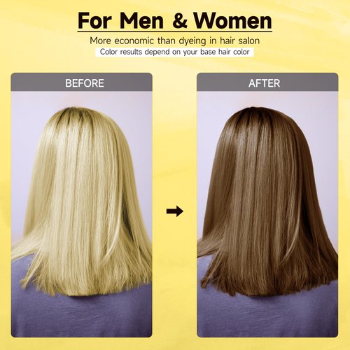 MOISTAR Hair Dye Shampoo Light Brown Hair Color Shampoo for Gray Hair Coverage, Herbal Hair Dye Shampoo 3 in 1 for Men/Women, Control Color Shampoo for men, Ammonia-Free champu con tinte para canas