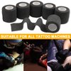 Ruicoo Tattoo Grip Tape 4pcs Tattoo Grip Wrap Cover Disposable Tape Self-Adhesive Bandage 2" x 5 Yards Black Tattoo Grip Tape for Tattoo Machine Grip