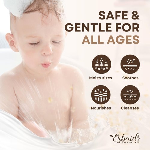 Oatmeal Soap – Natural Goat Milk Face & Body Wash – Exfoliating Cleanser for Eczema, Psoriasis, Dry, Itchy, Sensitive Skin Relief – Handcrafted, Unscented, Gentle & Safe for Kids & Babies, Made in USA