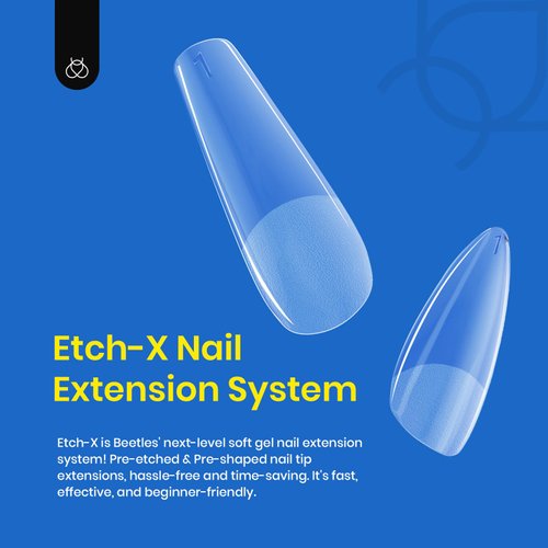 Beetles 12 Sizes Gel Nail Tips Etch X Soft Gel Nail Tips 504Pcs Pre Filed Half Matte Short Coffin Full Cover Nail Tips Fake Clear Acrylic Press on Nails for DIY Nail Extension and Salon Gift for Women