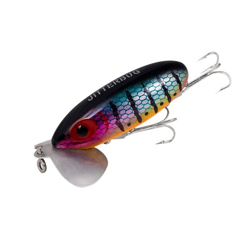 Arbogast Jitterbug Topwater Bass Fishing Lure - Excellent for Night Fishing, Wounded Perch, G630 (2 in, 1/4 oz)
