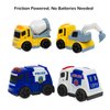 6 PCS Friction Power City Builder Construction Cars for Kids Boys Girls with Police Car, Ambulance, Fire Truck, Concrete Mixer Truck, Crane, Excavator