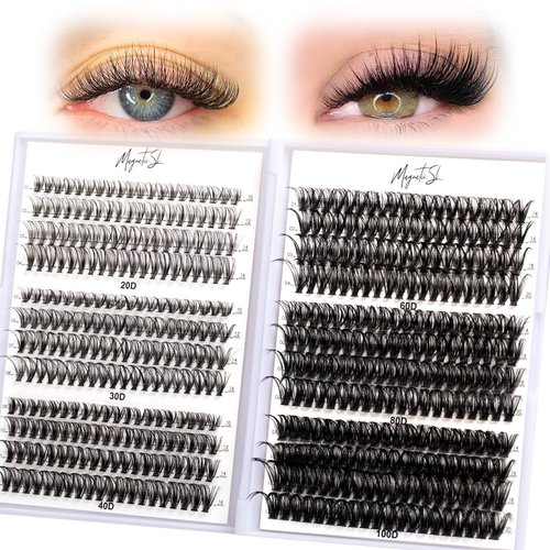 Lash Clusters 480 Clusters D Curl 10-20mm False Eyelash 60D 80D 100D Thick Eyelash Extension 20D ...