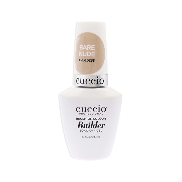 Cuccio Pro Brush-On Colour Builder Soak-Off Gel - Calcium Enriched - Easy Brush-On - Perfect Light Color - Reinforce, Build, Shape And Extend The Natural Nail - Bare Nude - 0.43 Oz Nail Polish