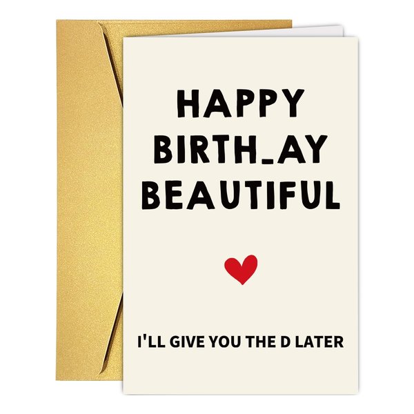 Qamza Naughty Adult Birthday Card for Wife Girlfriend Fiancee Couple Women, Funny Wife Girlfriend Fiancee Birthday Card Gift for Her