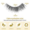 Biounce Wispy Natural Faux Mink Cat Eye False Eyelashes 3D Vegan 7 Pairs Full Strip Clear Band (BO22-2), Black