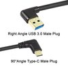 GELRHONR Gold Plated Short Left Angle USB Type C Cable, 90 Degree 18W Fast Charging USB A to USB C Cable (Black-Left-0.25M-Gold Plated)