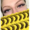 False Eyelashes Russian Strip Lashes D Curl Wispy Natural Look Faux Mink Lashes Like Eyelash Extension Fluffy zanlufly Transparent Band Cat Eye Fake Eyelashes Pack