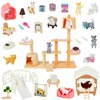 Beupy Cat Figures Playset Toy 40 Pack Pet Pretend Play Toys Realistic Cat Figurines Toys Plastic Cat Care Role Play EduDogional Learning Playset Home Party Supplies Cake Toppers (cat)