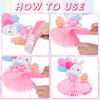 26 Pcs Easter Bunny Birthday Party Decorations Kit Bunny Party Supplies Bunny Birthday Banner Bunny Honeycomb Centerpiece Rabbit Hanging Swirls Cutouts for Girl Baby Shower Party Supplies