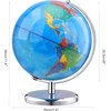 World Globe with Stainless steel Stand Rotating Earth Spinning Globe for Kids Geography Classroom Education or Decorations (8 Inch Blue)