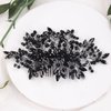 Kercisbeauty Black Crystal Beads Statement Big Hair Comb for Wedding Brides Women Girls Handmade Hair Pieces Jewelry Halloween Punk Hair Band