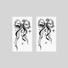 Oottati 2 Sheets Small Tiny Temporary Tattoo Stickers Bow Tie Planet Totem