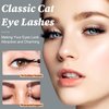 LoveOurHome 7 Pairs Fake Eyelashes Fluffy False Eyelashes Cat Eye Faux Mink Wispy Lashes Natural Look Lash Extension Eye Lashes 6-21mm 6D Volume Strips False Lashes with Tweezer for Women Teen Girls