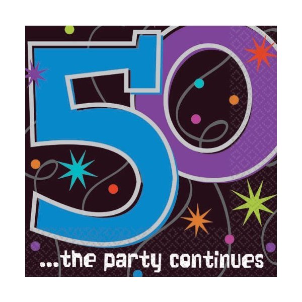 The Party Supplies Continues 50th Birthday Beverage Napkins