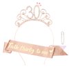 YARIEW 30th Birthday Decorations 30th Birthday Headband + 30 Talk Thirty To Me Birthday Sash + Pearl Pin Set, 30th Birthday Sash and Tiara for Women, 30th Birthday Gifts for Women