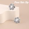 24 PCS Mini Pearl Hair Clips Rhinestone Flower Hair Clips Wedding hair Pins Sparkly Decorative Hair Clips for Women Girls Hair Accessories
