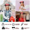 UNSPAZ Mouse Ears Headbands, 2 PCS Classic Mouse Ears for Women Girls, Red Bow Headbands for Cosplay Accessories Party Decorations (Red)