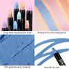 evpct Royal Blue Shimmer Cream Eye Shadow Brightener Sticks Set for Eyes, Blue Shimmery Matte Pencil Eye shadow Applicator Stick Pen Palette Makeup Waterproof sombras en crema para ojos 13#