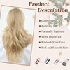 Mayouda Blonde Layered Wig With Curtain Bangs For Women Multi-Layered Wig 26Inch Straight Wavy Hair Gorgeous Wig Natural Looking Synthetic Heat Resistant Wigs for Daily Party Use (26Inch, Blonde#)