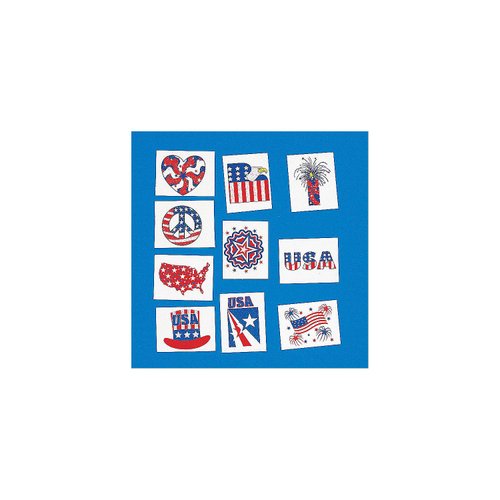 Fun Express Glitter Patriotic Temporary Tattoos (6 dz)