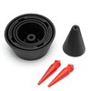 AutoLine Pro Cone and Plugs 2-in-1 Adapters | for Automotive Smoke Machine Leak Testing | Cone & Cap Plugs Function | CarbonNitrile™ | Patent Pending