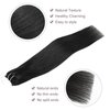 FUBILI Clip in Hair Extensions for Women Double Weft Thickened Silky Long Straight Real Human Hair 20Inch Jet black 30g 5pcs Remy Hair Extensions