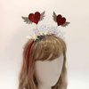AVMBC Red Heart Shaped Headband Sequin Valentines Day Hair Band Hoop for Valentine's Day Holiday Wedding Birthday Party Gift