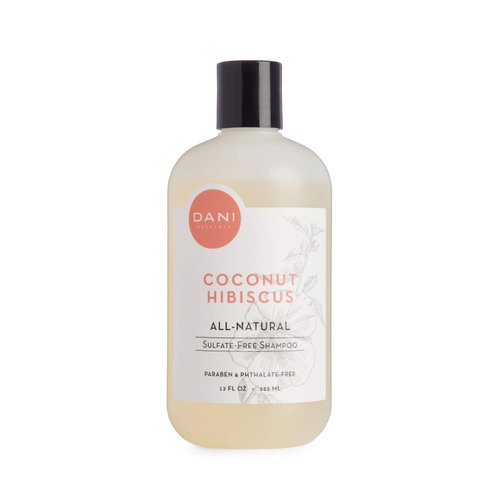 DANI Natural Moisturizing Shampoo Naturals - Organic Aloe Vera & Coconut Cleansers - Sulfate, Phthalate & Paraben Free - For Men & Women - 12 Ounces (Coconut Hibiscus)