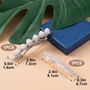 HINZIC 2Pcs Sparkly Rhinestone Hair Clips, Silver Pearl Barrettes Crystal French Hair Pins Wedding Prom Engagement Dressy Decorative Accessories for Women Girls Bride