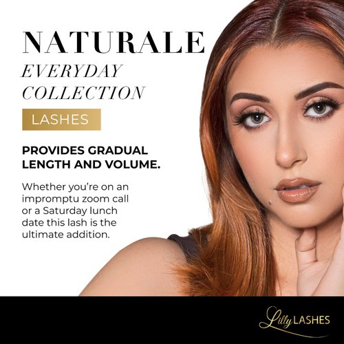 Lilly Lashes Naturale Faux Mink False Eyelashes, 13mm, Reusable, Cat Eye, Wispy Lashes, Black, Pair