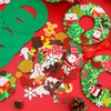 TINYFUTURE 15 Sets DIY Christmas Foam Wreath Crafts Kits Decorations Self Adhesive Xmas Sticker Santa Holly Leaf for Kids Party Favors Fun Classroom Home Activities