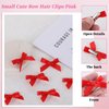 COMNICO 20PCS Bow Hair Clips Mini Bowknot Metal Barrettes Hair Accessories Twist Tie Silky Satin Hair Ribbon Cute Non-slip Hairpins for Women Girls Teens Kids(Red)
