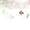 LUOZZY 20 Pcs Hot Air Balloon Airplane Balls Stars Cloud Cake Toppers for Birthday Sky Theme Party Decorations Supplies