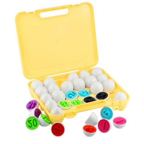 Dimple 26 Match and Play Numbers and Math Egg Easter Toy with Holder - Toddler STEM Toys - Numbers and Arithmetic Recognition Toys for Kids - Educational Color Sorting Toys - Gift for Kids