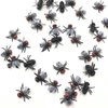 UUYYEO 100 Pcs Mini Plastic Flies Realistic Flies Fake Insects Prank Bug Trick Joke Props April Fools Day Props Halloween Party Favors