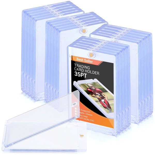 20 Pack - Magnetic Card Holder, 35PT Magnetic Trading Card Holder, Baseball Card Holder, Hard Acrylic Card Cases, Card Protector for Game Baseball Sports Card, Fit for Standard Card